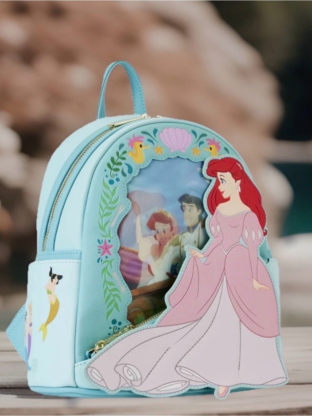 NEW Loungefly ARIEL Little Mermaid Princess Series Lenticular Window Backpack - Picture 2 of 7